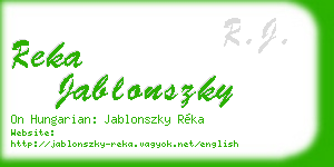 reka jablonszky business card
