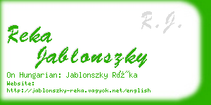 reka jablonszky business card